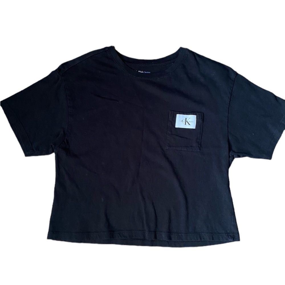 Calvin Klein jeans black crop top shirt size small